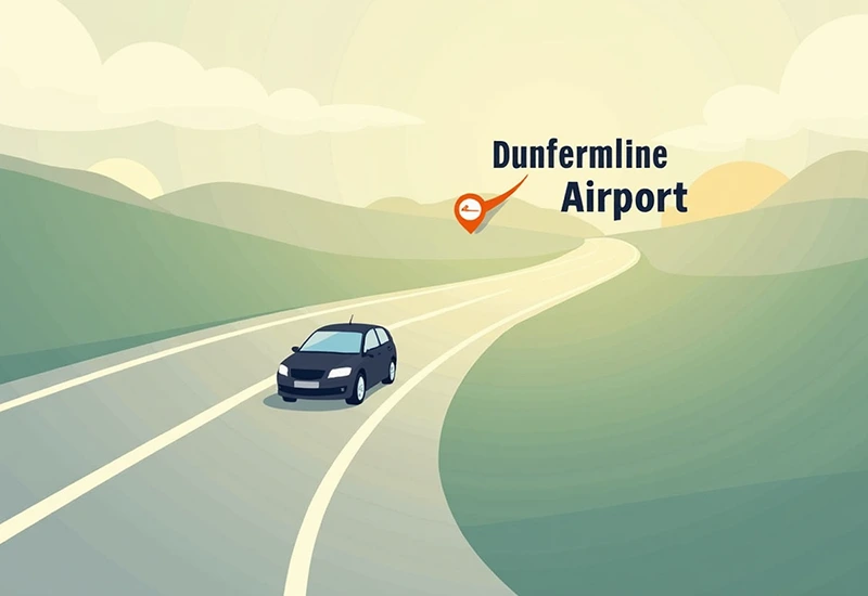 distance and journey time from dunfermline to aberdeen airport