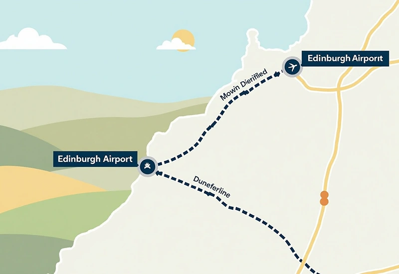 how far is edinburgh airport from dunfermline