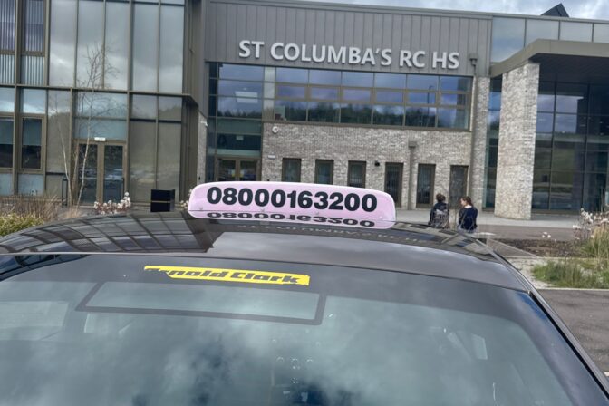 St Columba’s RC High School school run taxi service in Dunfermline safe student transport