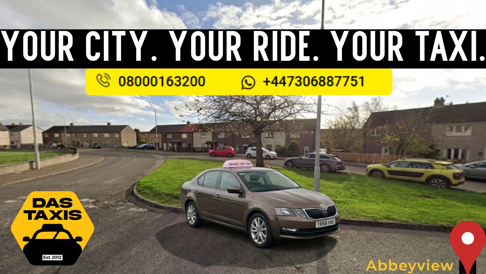 Abbeyview Taxi for local journeys around Abbeyview, Dunfermline